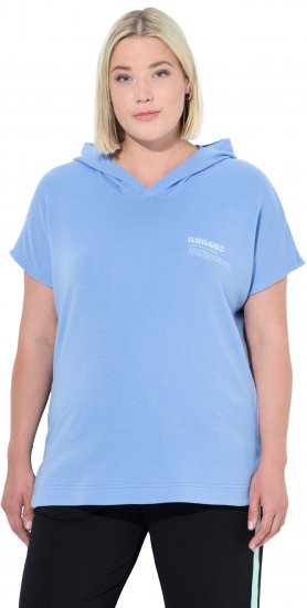 Ulla Popken Quick Drying Short Sleeve Hoodie Light Blue - Puloveri & dukserice - 