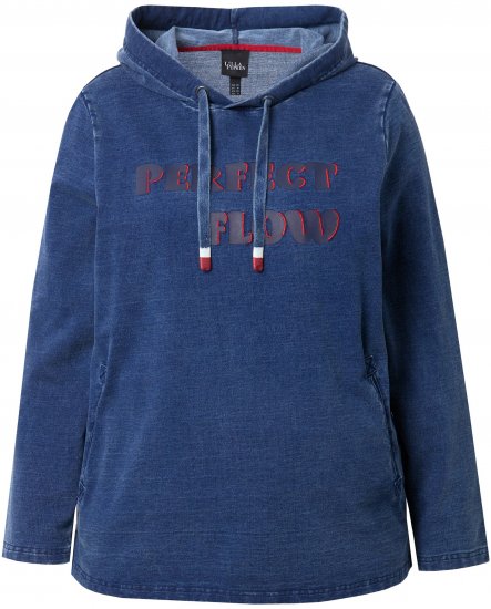 Ulla Popken Perfect Flow Embroidered Hoodie Indigo Denim - Puloveri & dukserice - 