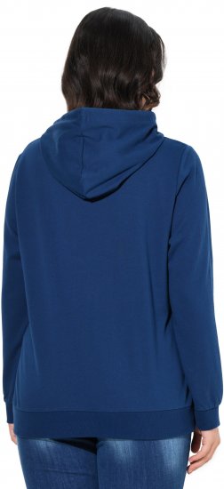 Ulla Popken Applique Lettering Hooded Sweatshirt Dark Blue - Puloveri & dukserice - 