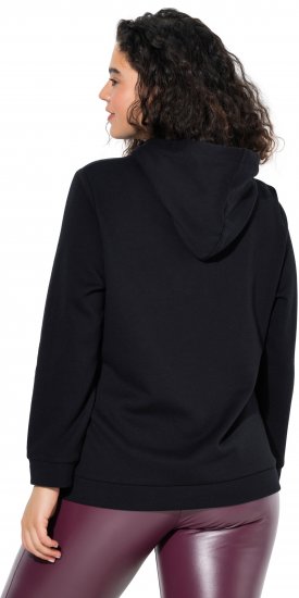 Ulla Popken Decorative Lace-Up Hoodie Black - Puloveri & dukserice - 