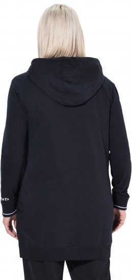 Ulla Popken Contrast Piping Zip-Up Hoodie Black - Puloveri & dukserice - 