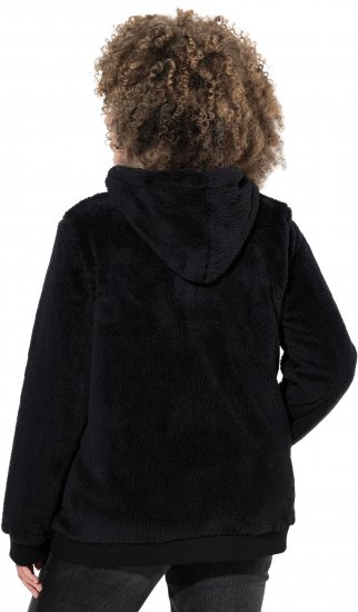 Ulla Popken Teddy Fleece Zip-Up Hoodie Black - Puloveri & dukserice - 