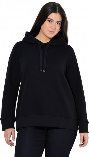 Ulla Popken Relaxed Fit Long Sleeve Hoodie Black - Puloveri & dukserice - 