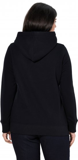 Ulla Popken Relaxed Fit Long Sleeve Hoodie Black - Puloveri & dukserice - 