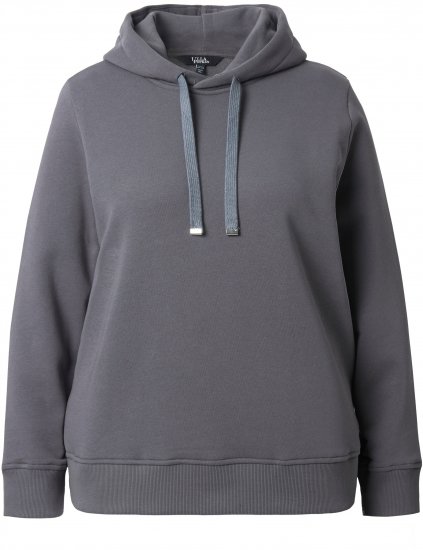 Ulla Popken Relaxed Fit Long Sleeve Hoodie Graphite Grey - Puloveri & dukserice - 