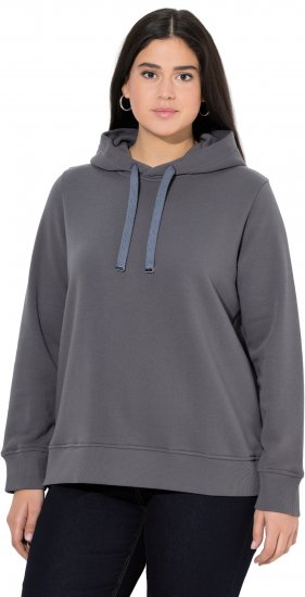 Ulla Popken Relaxed Fit Long Sleeve Hoodie Graphite Grey - Puloveri & dukserice - 