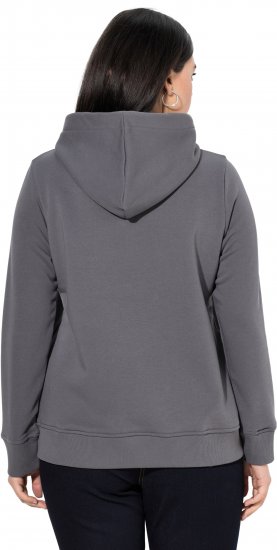 Ulla Popken Relaxed Fit Long Sleeve Hoodie Graphite Grey - Puloveri & dukserice - 