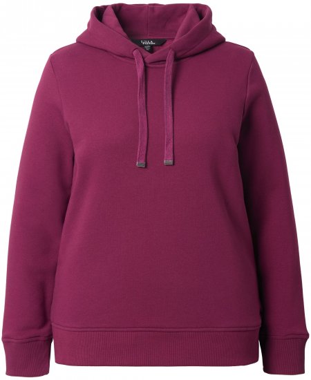 Ulla Popken Relaxed Fit Long Sleeve Hoodie Dark Berry - Puloveri & dukserice - 