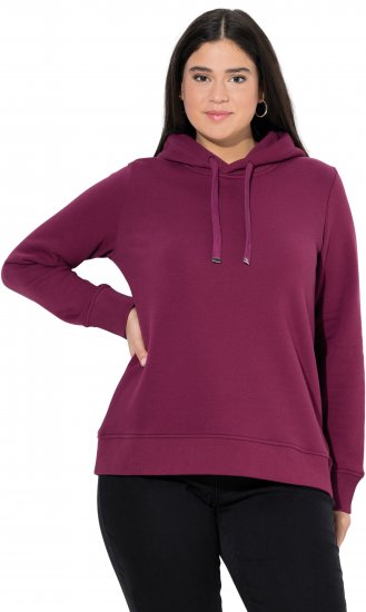 Ulla Popken Relaxed Fit Long Sleeve Hoodie Dark Berry - Puloveri & dukserice - 