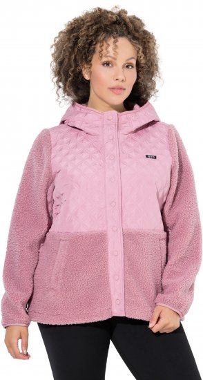 Ulla Popken Mixed Texture Hoodie Wildberry - Puloveri & dukserice - 