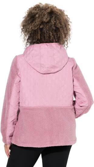 Ulla Popken Mixed Texture Hoodie Wildberry - Puloveri & dukserice - 