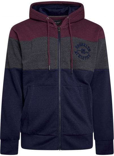 Kam Jeans 7083 Zip Thru Cut & Saw Brooklyn Hoodie Fig - Puloveri & dukserice - Muške Puloveri & dukserice veliki brojevi