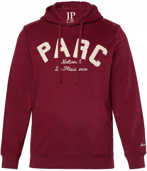 JP1880 Hoodie with Embroidery Aubergine - Puloveri & dukserice - Muške Puloveri & dukserice veliki brojevi