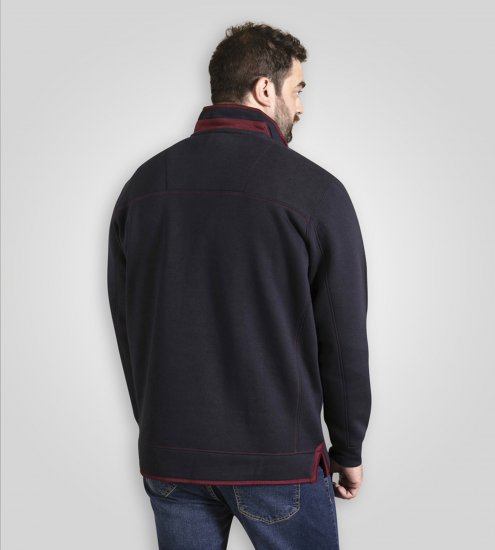 Duke Leicester Quarter Neck Fleece Sweatshirt Navy - Puloveri & dukserice - Muške Puloveri & dukserice veliki brojevi