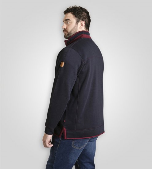 Duke Leicester Quarter Neck Fleece Sweatshirt Navy TALL - TALL puloveri - 