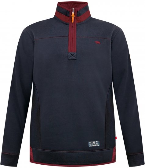 Duke Leicester Quarter Neck Fleece Sweatshirt Navy - Puloveri & dukserice - Muške Puloveri & dukserice veliki brojevi