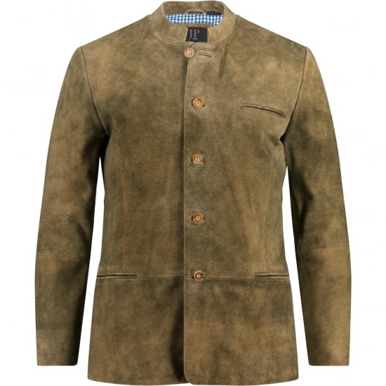 JP1880 Traditional Jacket Janker Goat Suede Brown - Jakne - Muške Jakne Veliki Brojevi