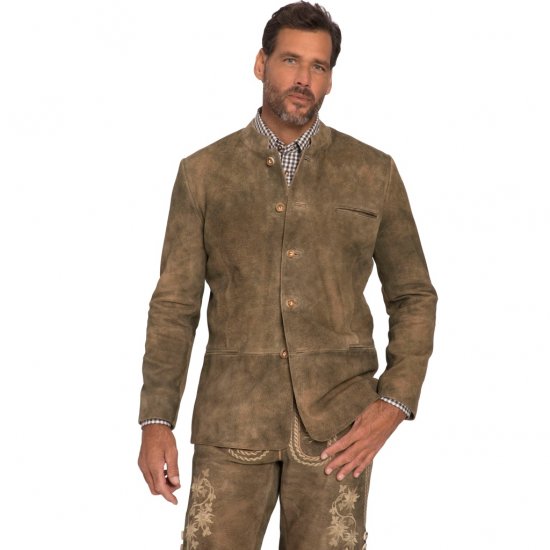 JP1880 Traditional Jacket Janker Goat Suede Brown - Svečana odjeća - Svečana i blagdanska odjeća – Slavite elegantno i udobno