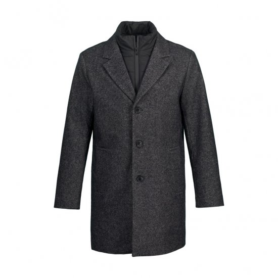 JP1880 Coat Wool Blend Quilted Insert Black - Jakne - Muške Jakne Veliki Brojevi