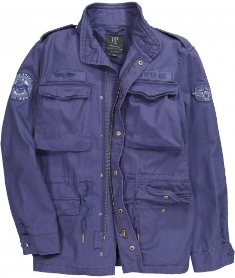 JP1880 Field Jacket with Badges Vintage Look Light Azure Blue - Jakne - Muške Jakne Veliki Brojevi