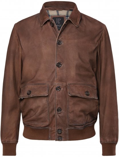 JP1880 Finest Goat Suede Leather Blouson Tobacco Brown - Jakne - Muške Jakne Veliki Brojevi