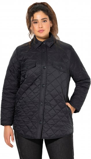 Ulla Popken Quilted Water Repellent Shirt Jacket Black - Jakne - 