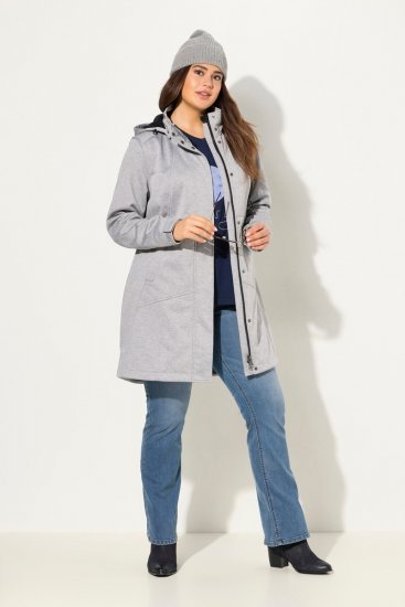 Ulla Popken HYPRAR Melange Softshell Jacket Grey Melange - Jakne - Jakne za žene velikih veličina