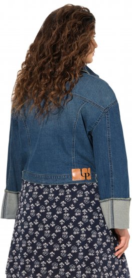 Ulla Popken Wide Cuff Denim Jacket Blue Denim - Jakne - 