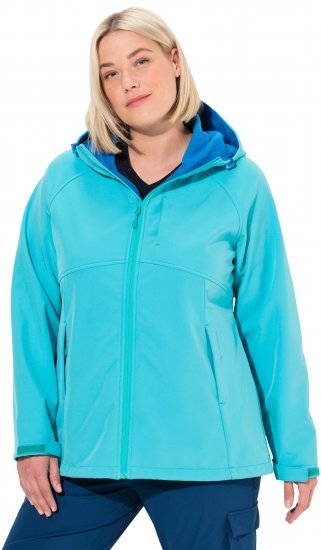 Ulla Popken Softshell Contrast Color Jacket Turquoise - Jakne - 