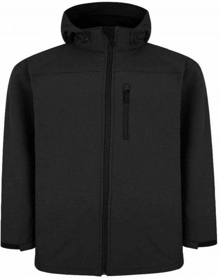 Espionage FL033 Softshell Jacket with Detachable Hood Black - Jakne - Muške Jakne Veliki Brojevi