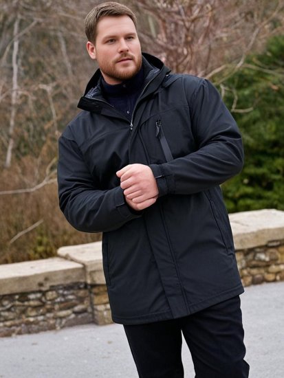 Espionage JT121 Padded Waterproof Coat Black - Jakne - Muške Jakne Veliki Brojevi