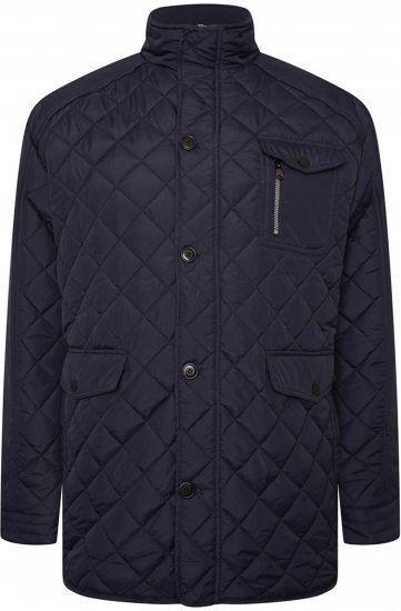 Kam Jeans KV139 Heritage Quilted Parka Jacket Navy - Jakne - Muške Jakne Veliki Brojevi