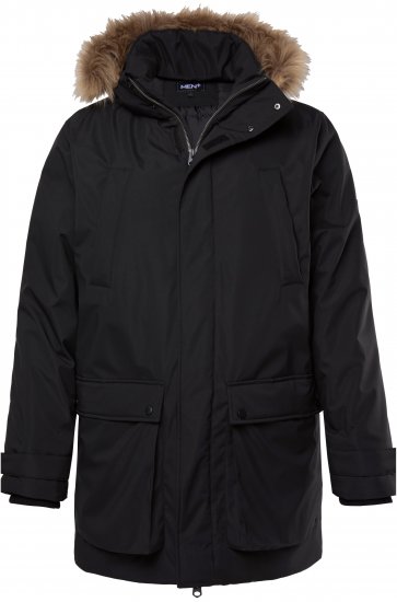 Men Plus Parka With Fur Hood Black - Jakne - Muške Jakne Veliki Brojevi