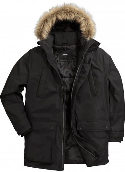 Men Plus Parka With Fur Hood Black - Jakne - Muške Jakne Veliki Brojevi