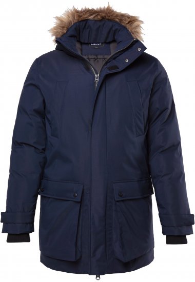 Men Plus Parka With Fur Hood Navy - Jakne - Muške Jakne Veliki Brojevi