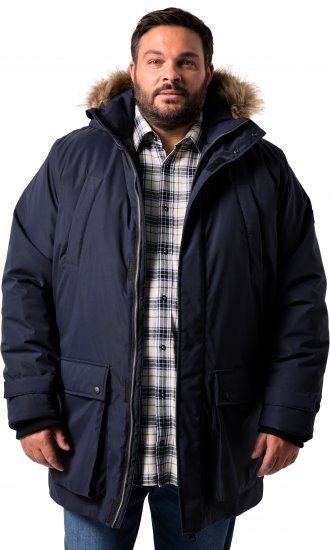 Men Plus Parka With Fur Hood Navy - Jakne - Muške Jakne Veliki Brojevi