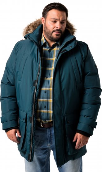 Men Plus Parka With Fur Hood Dark Green - Jakne - Muške Jakne Veliki Brojevi