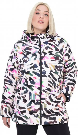 Ulla Popken HYPRAR Water-Repellent Allover Print Jacket Pale Beige - Jakne - 