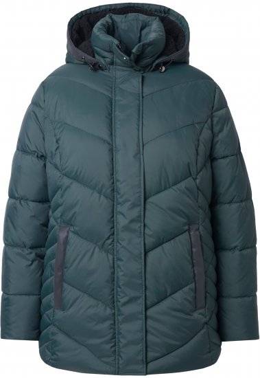 Ulla Popken HYPRAR Reflective Detail Quilted Jacket Dark Green - Jakne - 
