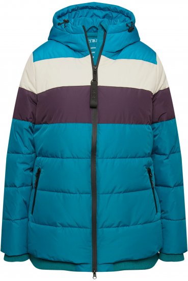 Ulla Popken HYPRAR Striped Triple Function Fully Lined Quilted Jacket Dark Petrol - Jakne - 