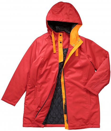 Ulla Popken HYPRAR Triple Function Contrast Trim Quilted Lining Jacket Salsa Red - Jakne - 