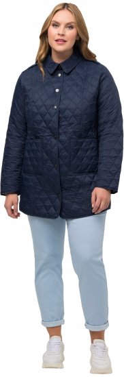 Ulla Popken Quilted Jacket with Plaid Lining Navy - Jakne - 