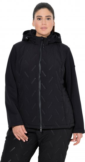 Ulla Popken Triple Function Laser Quilted Softshell Jacket Black - Jakne - 