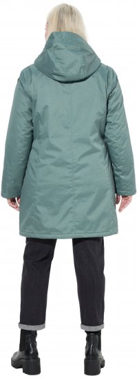 Ulla Popken HYPRAR Drawstring Waist Parka Grey Green - Jakne - 