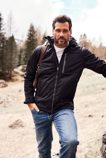 JP1880 Jacket Fleece Lined Softshell Black - Jakne - Muške Jakne Veliki Brojevi