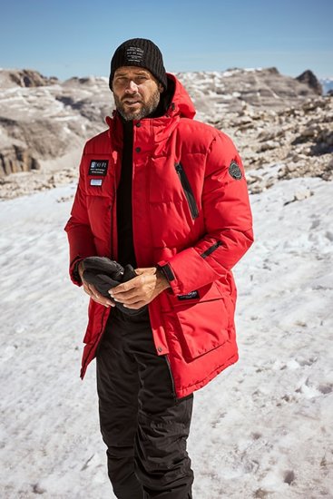 JAY-PI Warm Quilted Parka Dual Function Windproof and Water Repellent Red - Jakne - Muške Jakne Veliki Brojevi