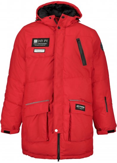 JAY-PI Warm Quilted Parka Dual Function Windproof and Water Repellent Red - Jakne - Muške Jakne Veliki Brojevi