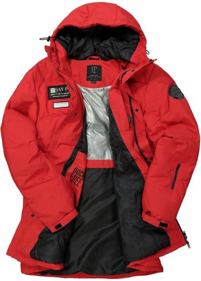 JAY-PI Warm Quilted Parka Dual Function Windproof and Water Repellent Red - Jakne - Muške Jakne Veliki Brojevi