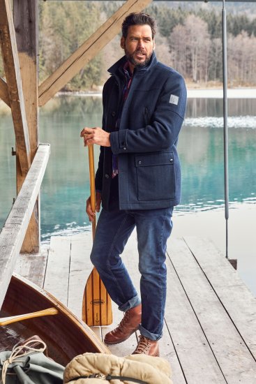 JP1880 Jacket Water-repellent Herringbone Insert Navy - Jakne - Muške Jakne Veliki Brojevi