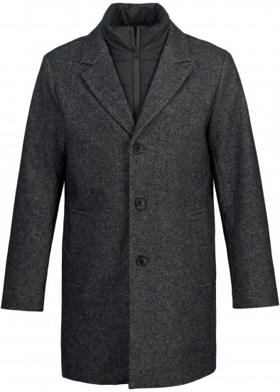 JP1880 Coat Wool Blend Quilted Insert Black - Jakne - Muške Jakne Veliki Brojevi